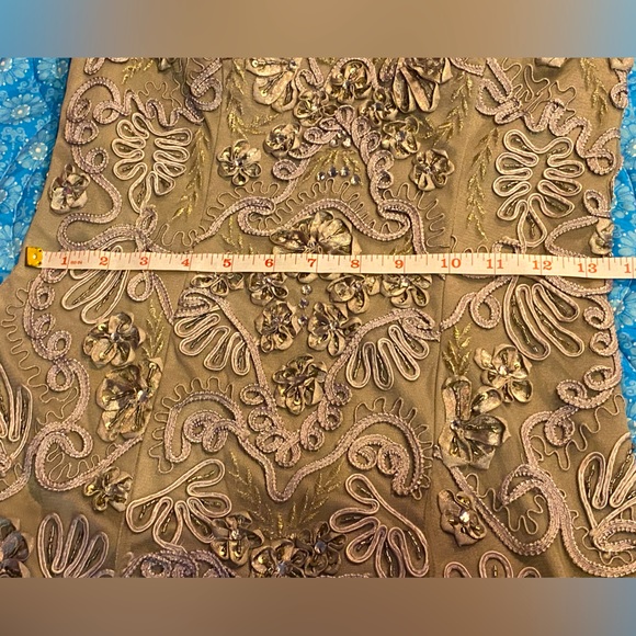 FINAL PRICE DROP Sue Wong Nocturne beaded lace cocktail dress,silver/lavender, - Picture 14 of 16